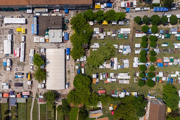 Aerial view of an event