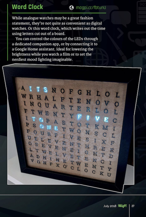 My project on the July 2018 issue of MagPi